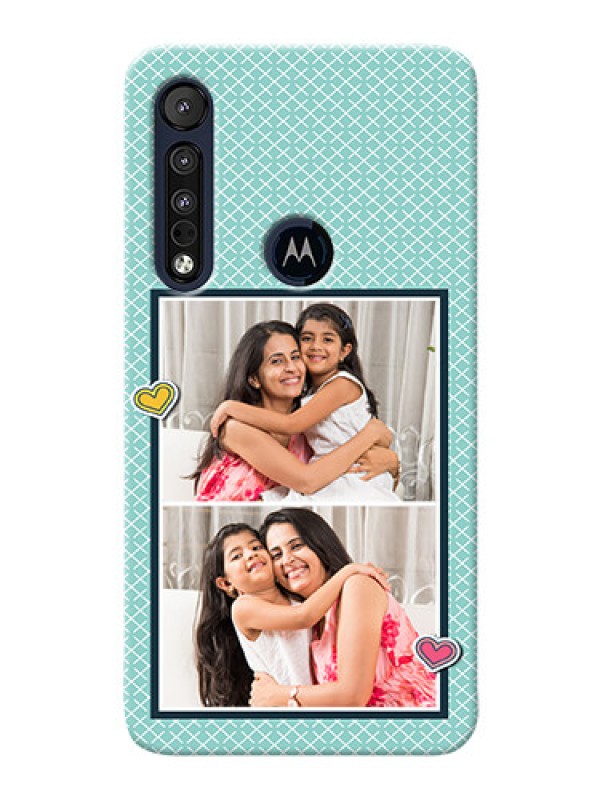 Custom Motorola One Macro Custom Phone Cases: 2 Image Holder with Pattern Design