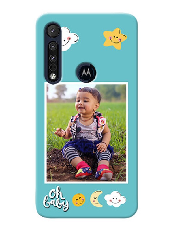 Custom Motorola One Macro Personalised Phone Cases: Smiley Kids Stars Design