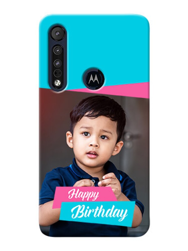 Custom Motorola One Macro Mobile Covers: Image Holder with 2 Color Design