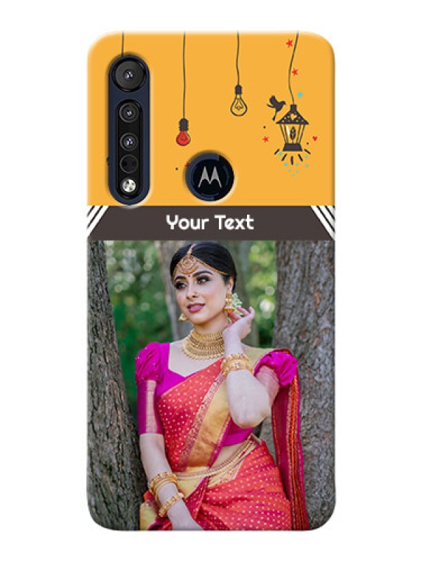 Custom Motorola One Macro custom back covers with Family Picture and Icons 