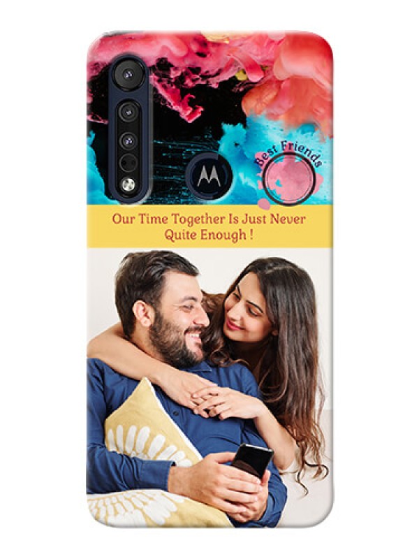 Custom Motorola One Macro Mobile Cases: Quote with Acrylic Painting Design