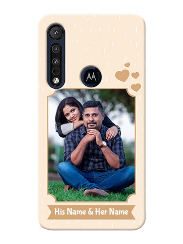Custom Motorola One Macro mobile phone cases with confetti love design 