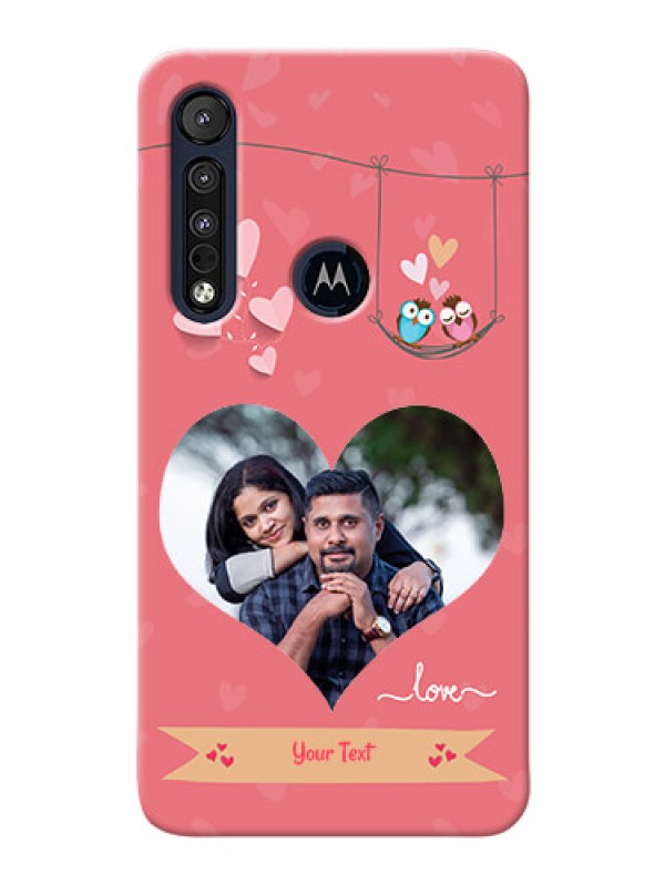 Custom Motorola One Macro custom phone covers: Peach Color Love Design 