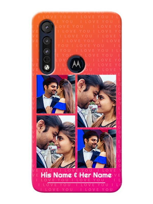Custom Motorola One Macro custom back covers: I Love You Pink Design