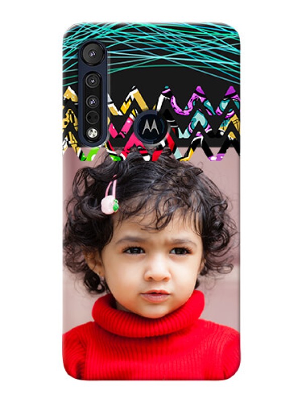 Custom Motorola One Macro personalized phone covers: Neon Abstract Design