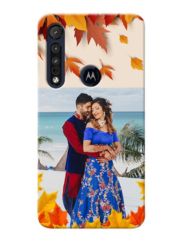 Custom Motorola One Macro Mobile Phone Cases: Autumn Maple Leaves Design