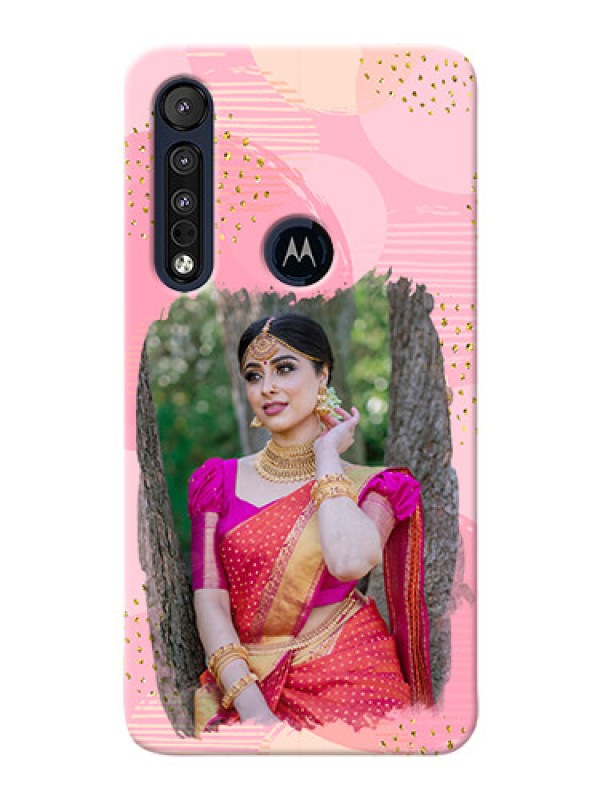 Custom Motorola One Macro Phone Covers for Girls: Gold Glitter Splash Design