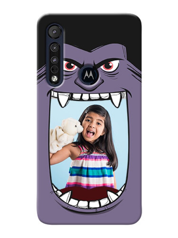 Custom Motorola One Macro Personalised Phone Covers: Angry Monster Design