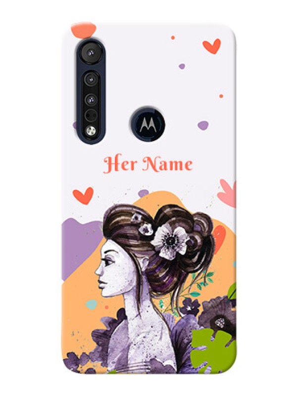 Custom Motorola One Macro Custom Mobile Case with Woman And Nature Design