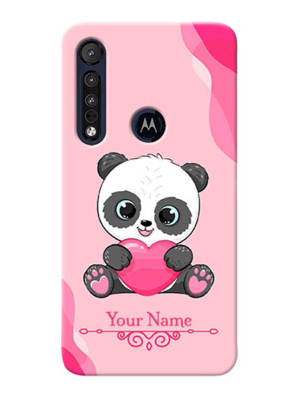 Custom Motorola One Macro Mobile Back Covers: Cute Panda Design
