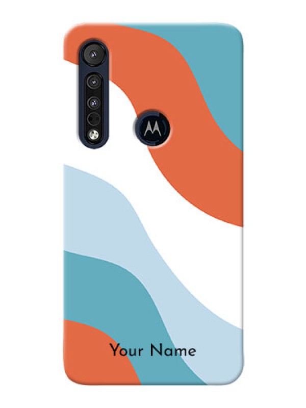 Custom Motorola One Macro Mobile Back Covers: coloured Waves Design
