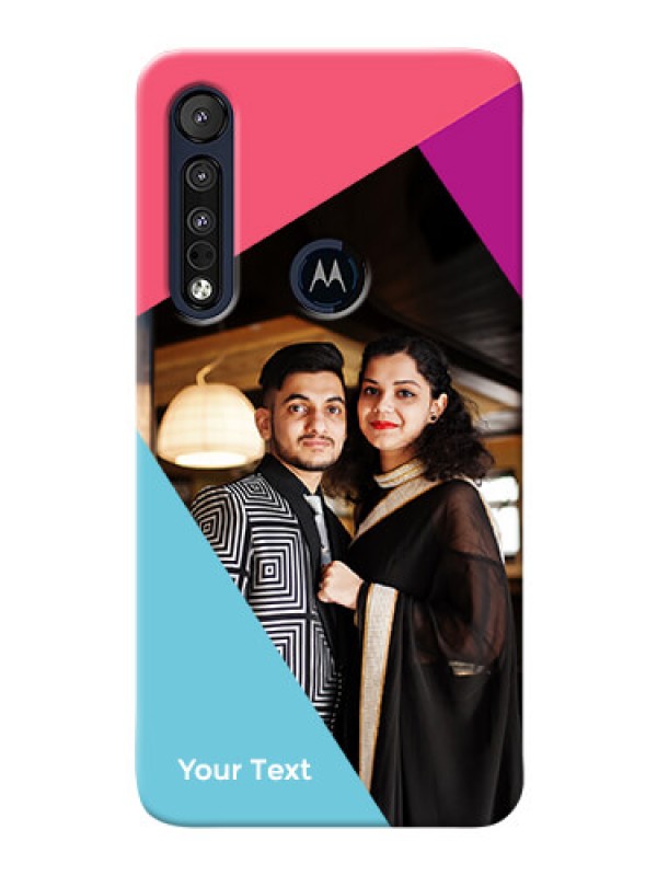 Custom Motorola One Macro Custom Phone Cases: Stacked Triple colour Design