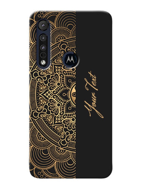 Custom Motorola One Macro Back Covers: Mandala art with custom text Design