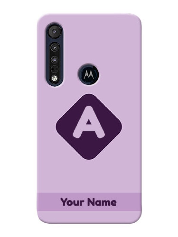 Custom Motorola One Macro Custom Mobile Case with Custom Letter in curved badge Design