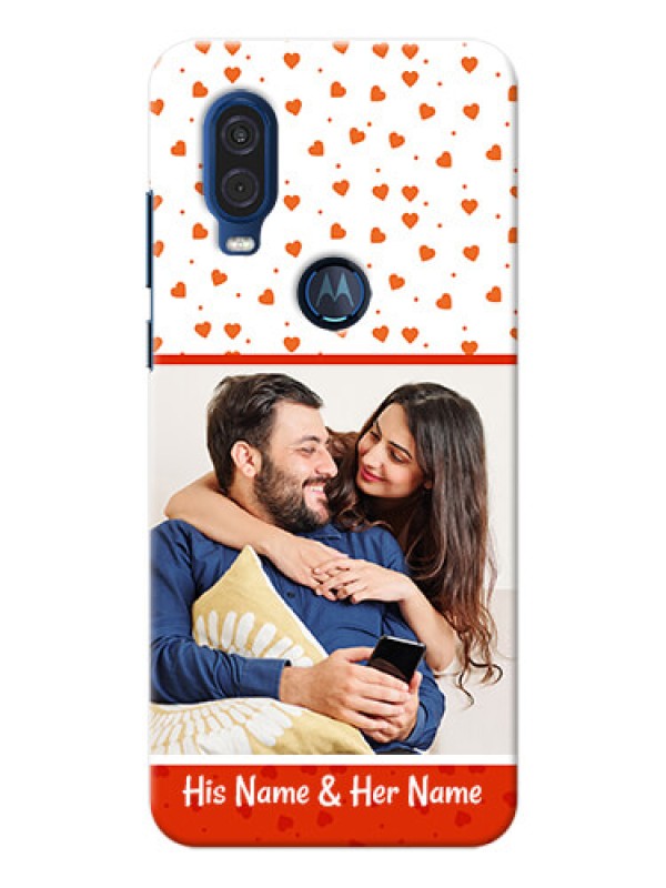 Custom Motorola One Vision Phone Back Covers: Orange Love Symbol Design