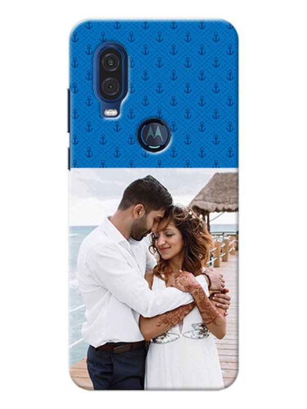 Custom Motorola One Vision Mobile Phone Covers: Blue Anchors Design