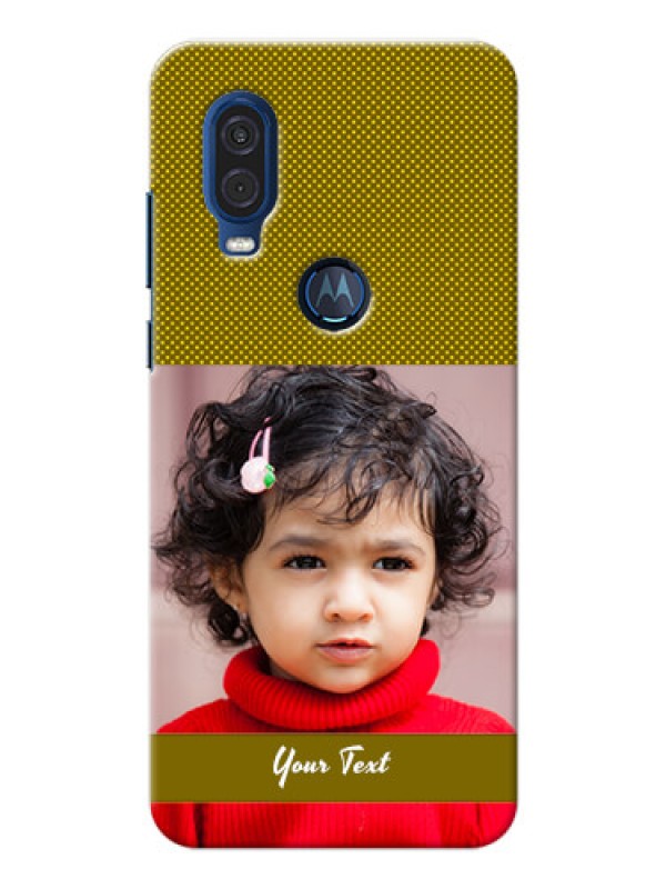 Custom Motorola One Vision custom mobile back covers: Simple Green Color Design