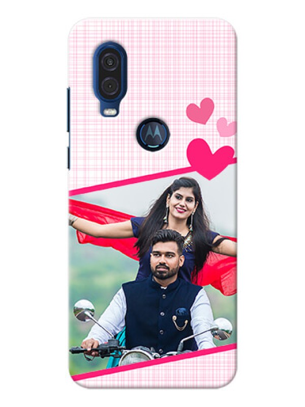 Custom Motorola One Vision Personalised Phone Cases: Love Shape Heart Design