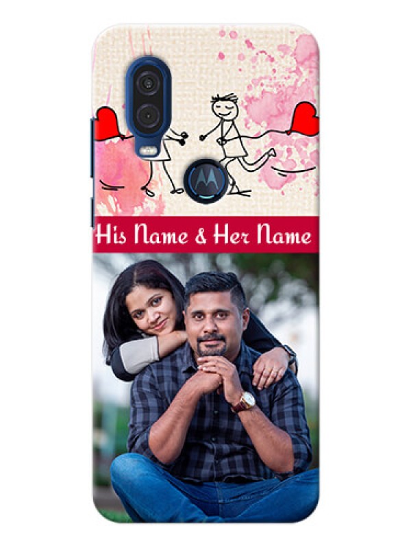 Custom Motorola One Vision phone back covers: You and Me Case Design