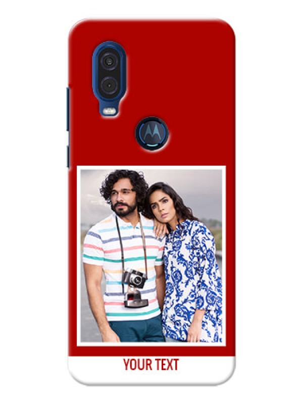 Custom Motorola One Vision mobile phone covers: Simple Red Color Design