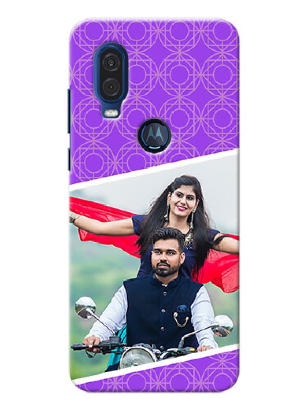 Custom Motorola One Vision mobile back covers online: violet Pattern Design