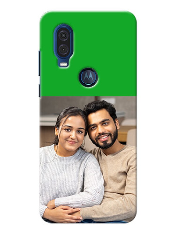 Custom Motorola One Vision Personalised mobile covers: Green Pattern Design