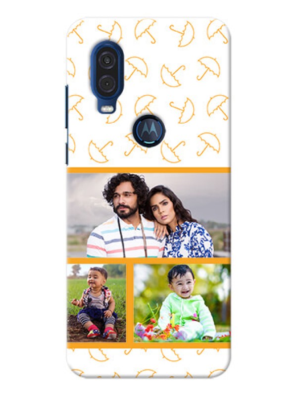 Custom Motorola One Vision Personalised Phone Cases: Yellow Pattern Design