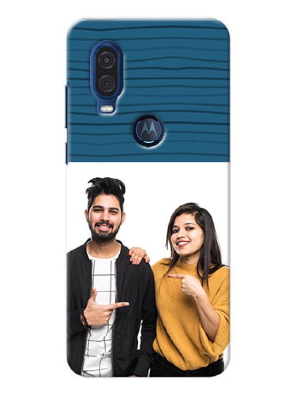 Custom Motorola One Vision Custom Phone Cases: Blue Pattern Cover Design