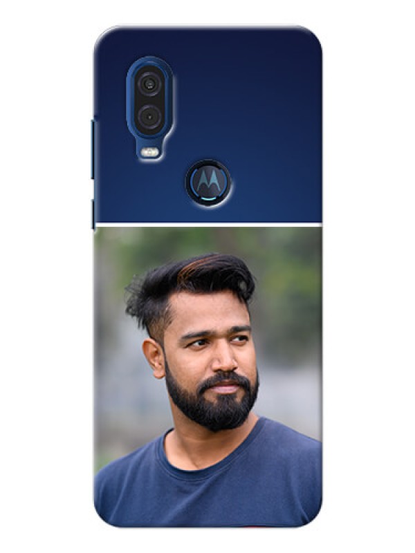 Custom Motorola One Vision Mobile Cases: Simple Royal Blue Design