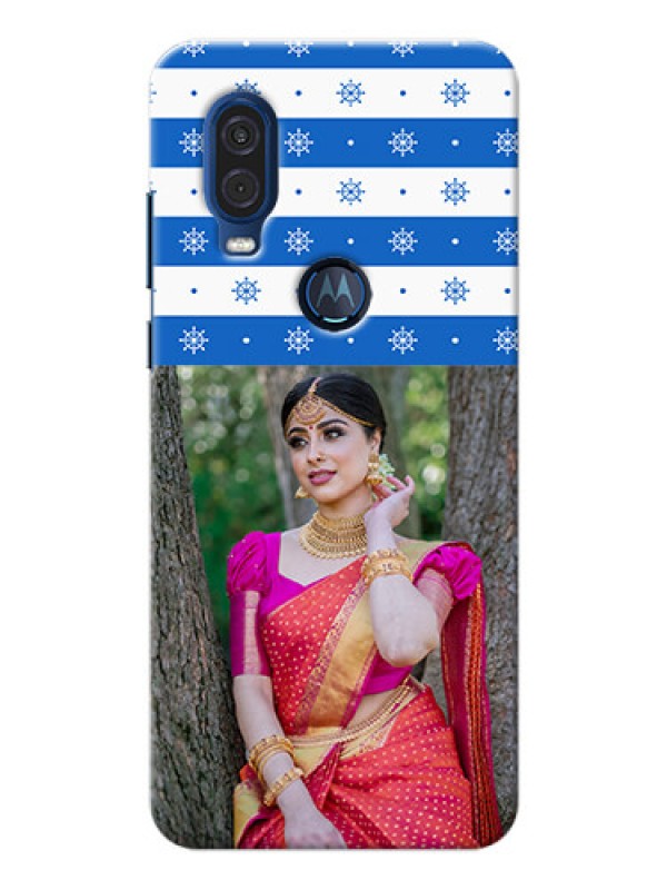 Custom Motorola One Vision custom mobile covers: Snow Pattern Design