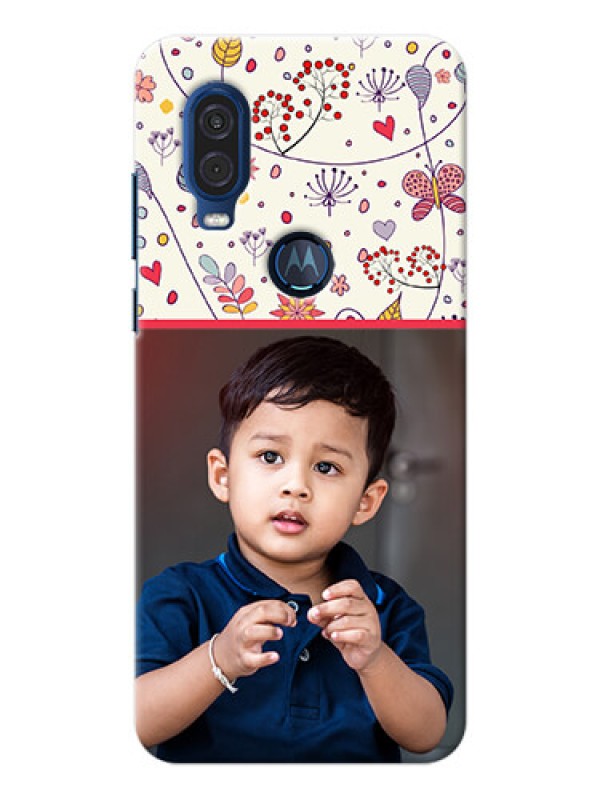 Custom Motorola One Vision phone back covers: Premium Floral Design