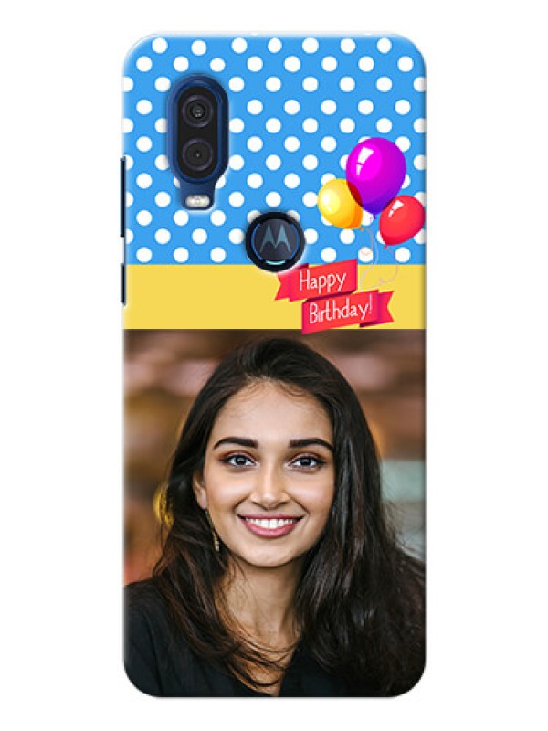 Custom Motorola One Vision custom mobile back covers: Happy Birthday Design