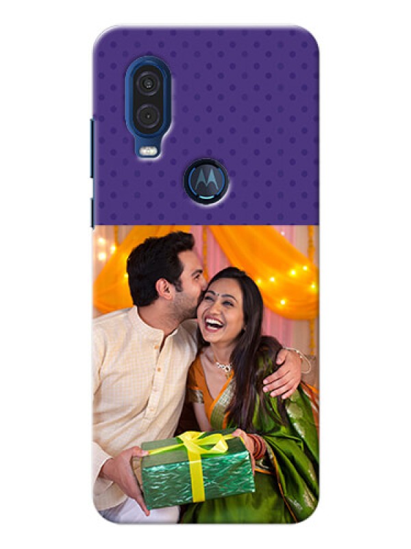 Custom Motorola One Vision mobile phone cases: Violet Pattern Design