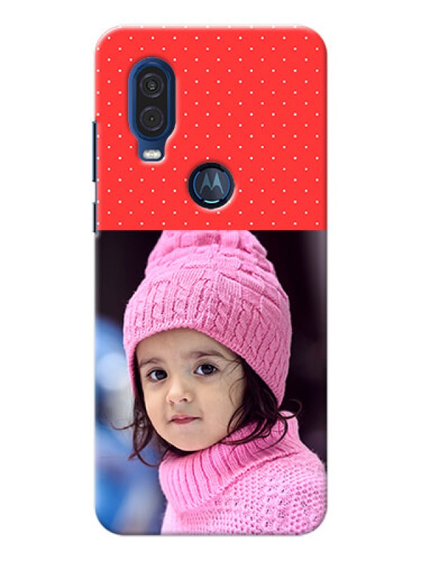 Custom Motorola One Vision personalised phone covers: Red Pattern Design