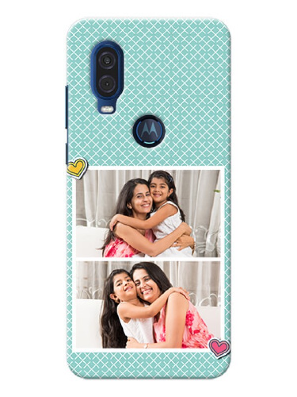 Custom Motorola One Vision Custom Phone Cases: 2 Image Holder with Pattern Design