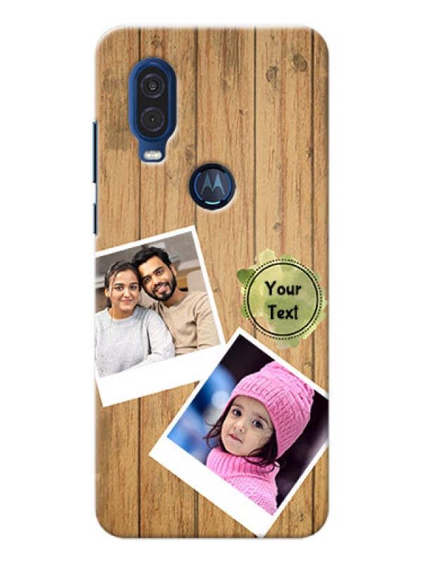 Custom Motorola One Vision Custom Mobile Phone Covers: Wooden Texture Design