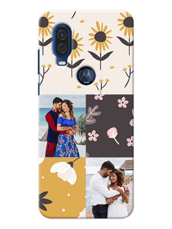 Custom Motorola One Vision phone cases online: 3 Images with Floral Design