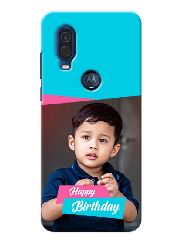 Custom Motorola One Vision Mobile Covers: Image Holder with 2 Color Design