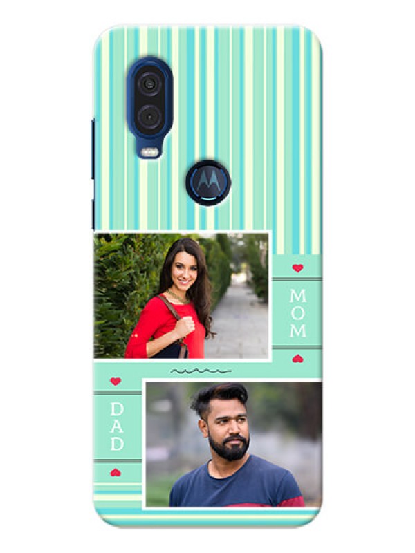 Custom Motorola One Vision custom mobile phone covers: Mom & Dad Pic Design