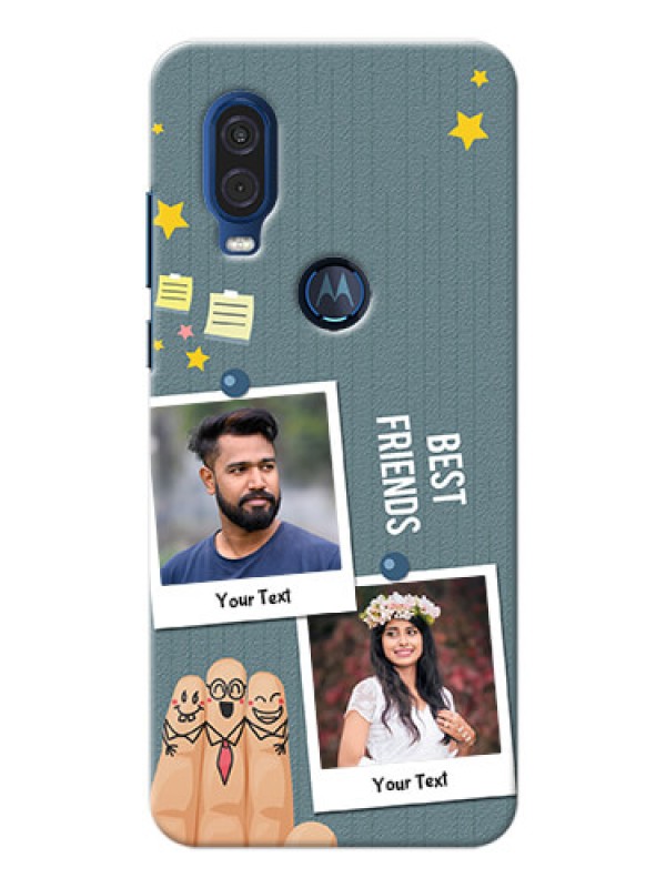 Custom Motorola One Vision Mobile Cases: Sticky Frames and Friendship Design