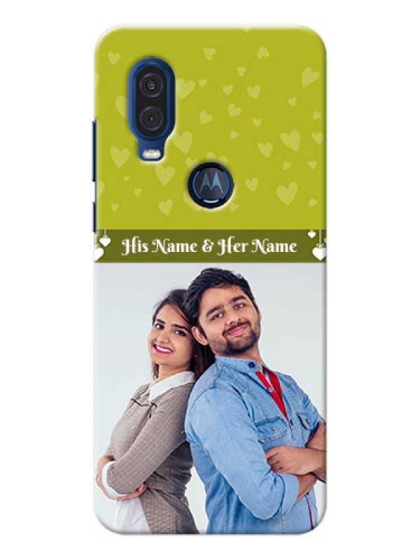 Custom Motorola One Vision custom mobile covers: You & Me Heart Design
