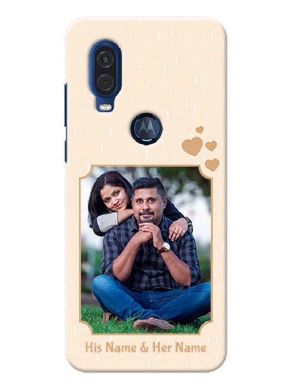 Custom Motorola One Vision mobile phone cases with confetti love design 