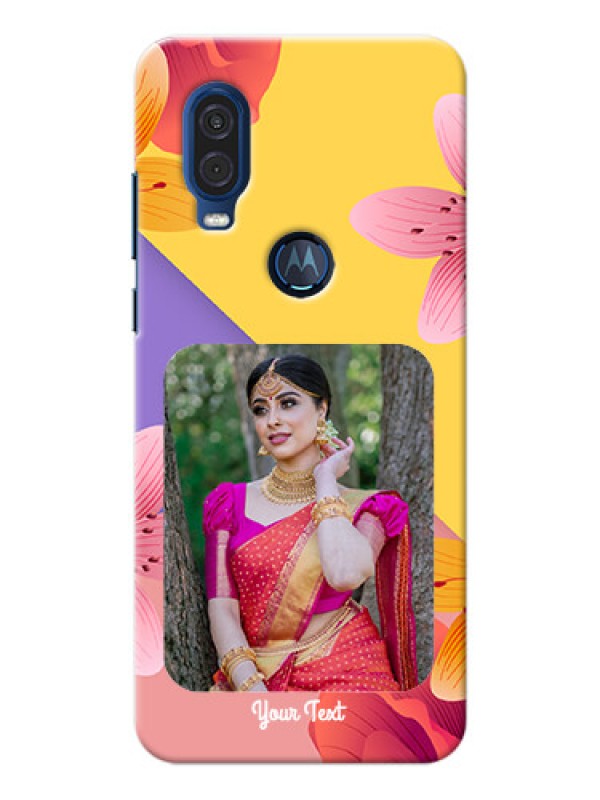 Custom Motorola One Vision Mobile Covers: 3 Image With Vintage Floral Design