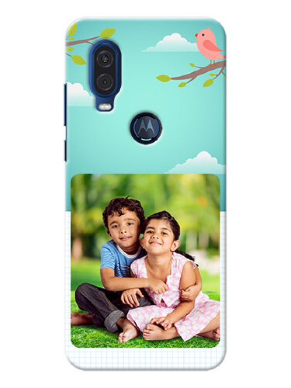 Custom Motorola One Vision phone cases online: Doodle love Design