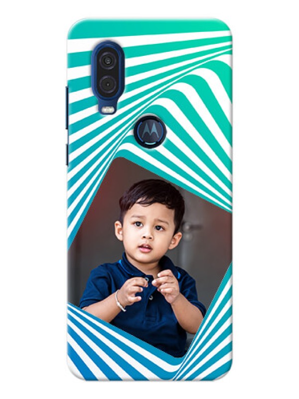 Custom Motorola One Vision Personalised Mobile Covers: Abstract Spiral Design