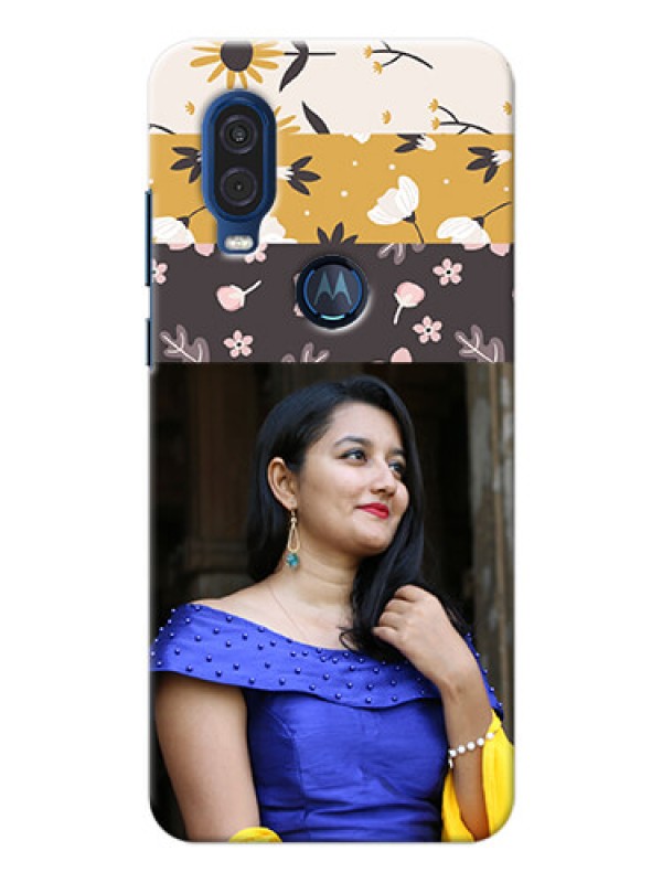 Custom Motorola One Vision mobile cases online: Stylish Floral Design