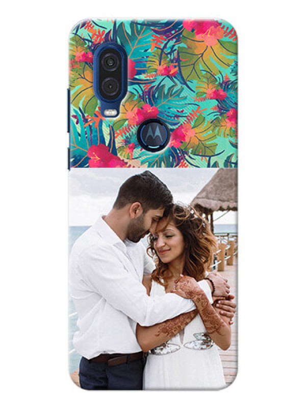 Custom Motorola One Vision Personalized Phone Cases: Watercolor Floral Design
