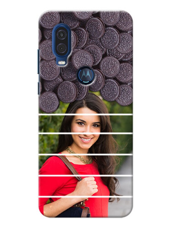Custom Motorola One Vision Custom Mobile Covers with Oreo Biscuit Design