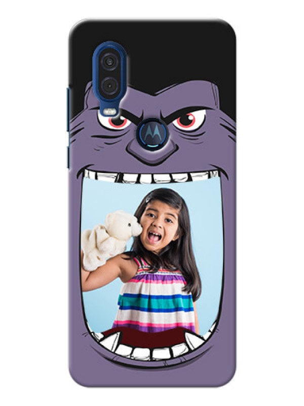 Custom Motorola One Vision Personalised Phone Covers: Angry Monster Design