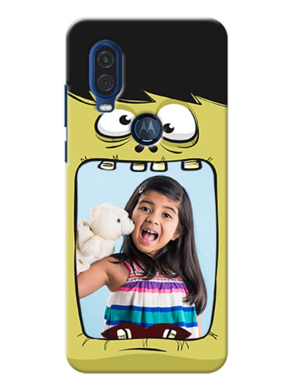 Custom Motorola One Vision Mobile Covers: Cartoon monster back case Design